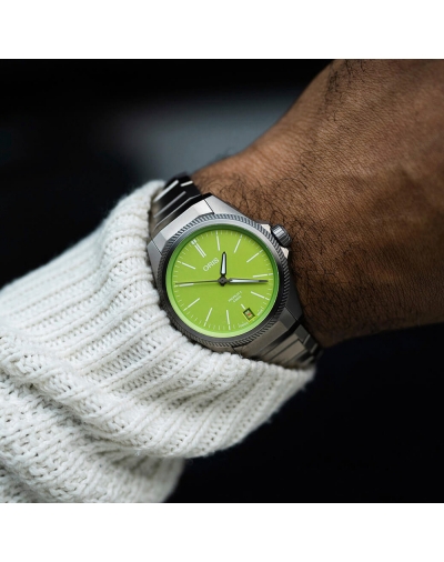 Montre Oris ProPilot X Kermit Édition automatique cadran vert bracelet en titane 39 mm