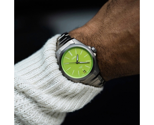 Montre Oris ProPilot X Kermit Édition automatique cadran vert bracelet en titane 39 mm