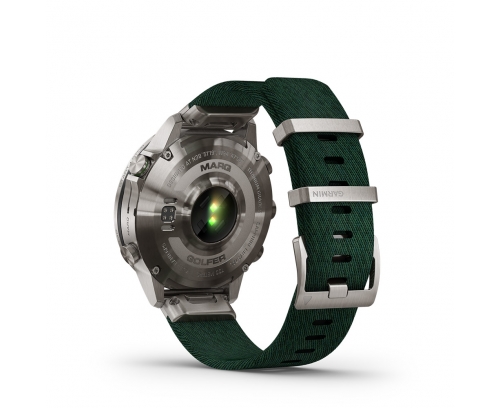 Montre Garmin MARQ Gen 2 Golfer saphir titane et céramique bracelet nylon vert 46 mm