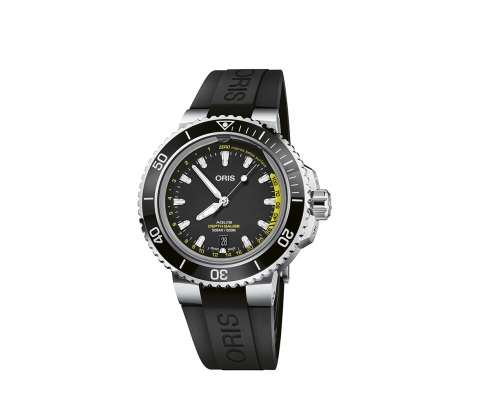 Montre Oris Aquis Depth Gauge automatique cadran noir bracelet acier 45,80 mm