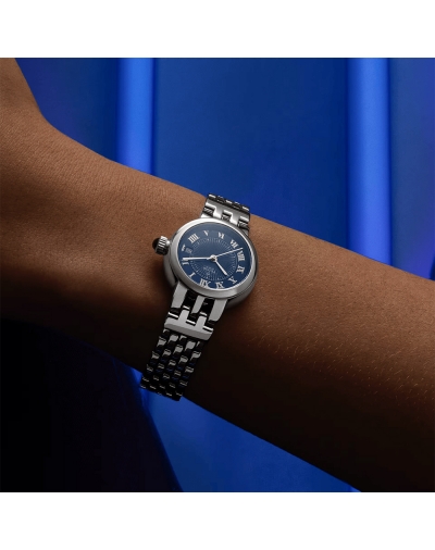 Montre Tudor Clair de rose automatique cadran bleu bracelet acier 30 mm
