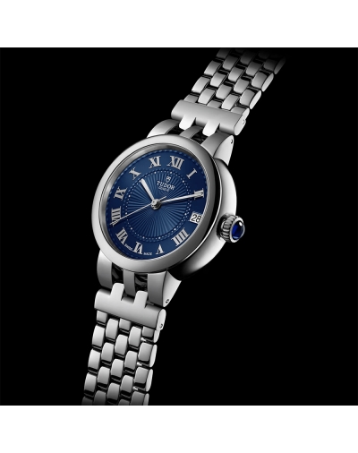 Montre Tudor Clair de rose automatique cadran bleu bracelet acier 26 mm