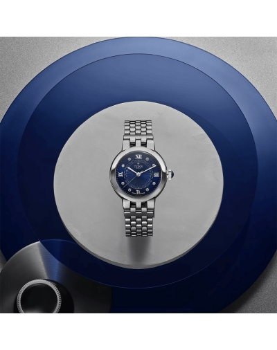 Montre Tudor Clair de Rose automatique cadran bleu index diamants bracelet acier 26 mm