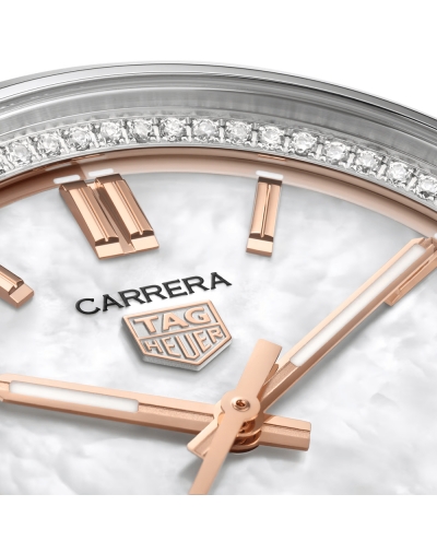 Montre TAG Heuer Carrera Date automatique cadran blanc bracelet acier 36 mm