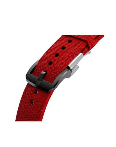 Montre TAG Heuer Monaco Split-Seconds Chronograph automatique cadran opalin bracelet en cuir rouge 39 mm