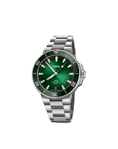 Montre Oris Aquis Date Calibre 400 automatique cadran vert bracelet acier 43,50 mm