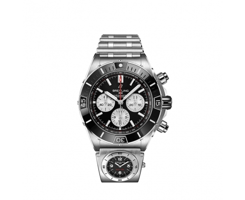 Montre Breitling Super Chronomat B01 UTC automatique cadran noir bracelet acier 44 mm