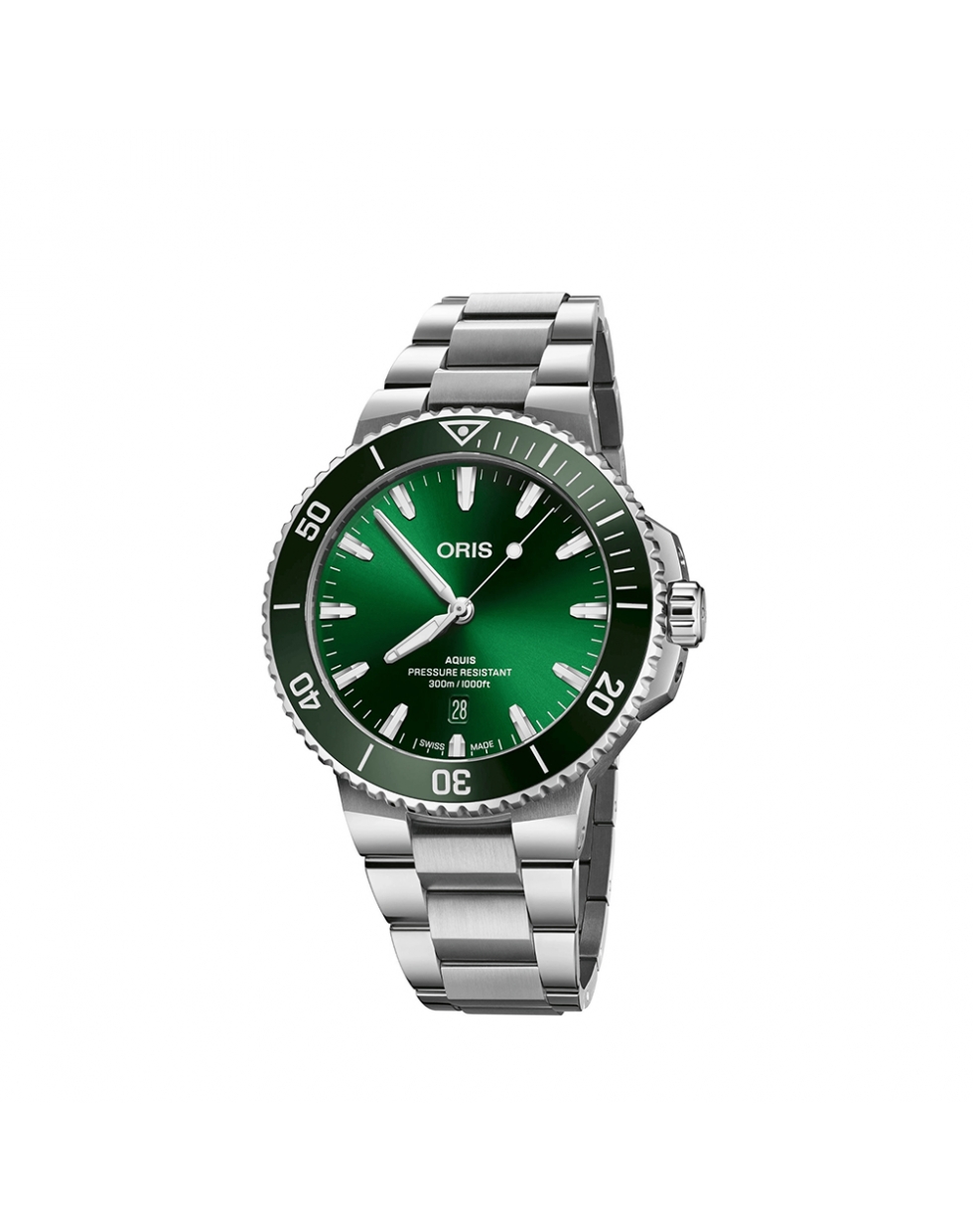 Montre Oris Aquis Date automatique cadran vert bracelet acier 43,50 mm
