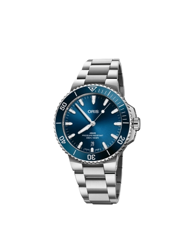 Montre Oris Aquis Date automatique cadran bleu bracelet acier 41,50 mm