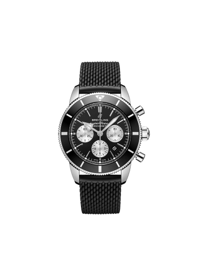 Montre Breitling Superocean Heritage II B01 chronographe automatique cadran noir bracelet caoutchouc noir 44 mm