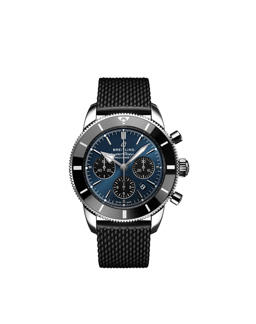 Montre Breitling Superocean Heritage B01 Chronograph cadran bleu Blackeye bracelet Aero Classic 44 mm