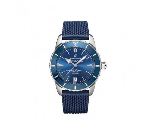 Montre Breitling Superocean Heritage B20 automatique cadran bleu bracelet caoutchouc bleu 42 mm