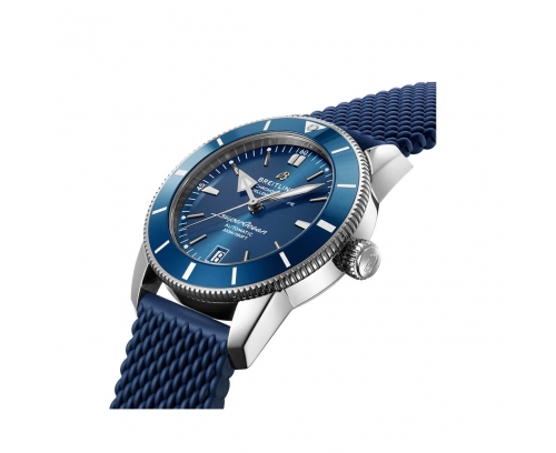 Montre Breitling Superocean Heritage B20 automatique cadran bleu bracelet caoutchouc bleu 42 mm