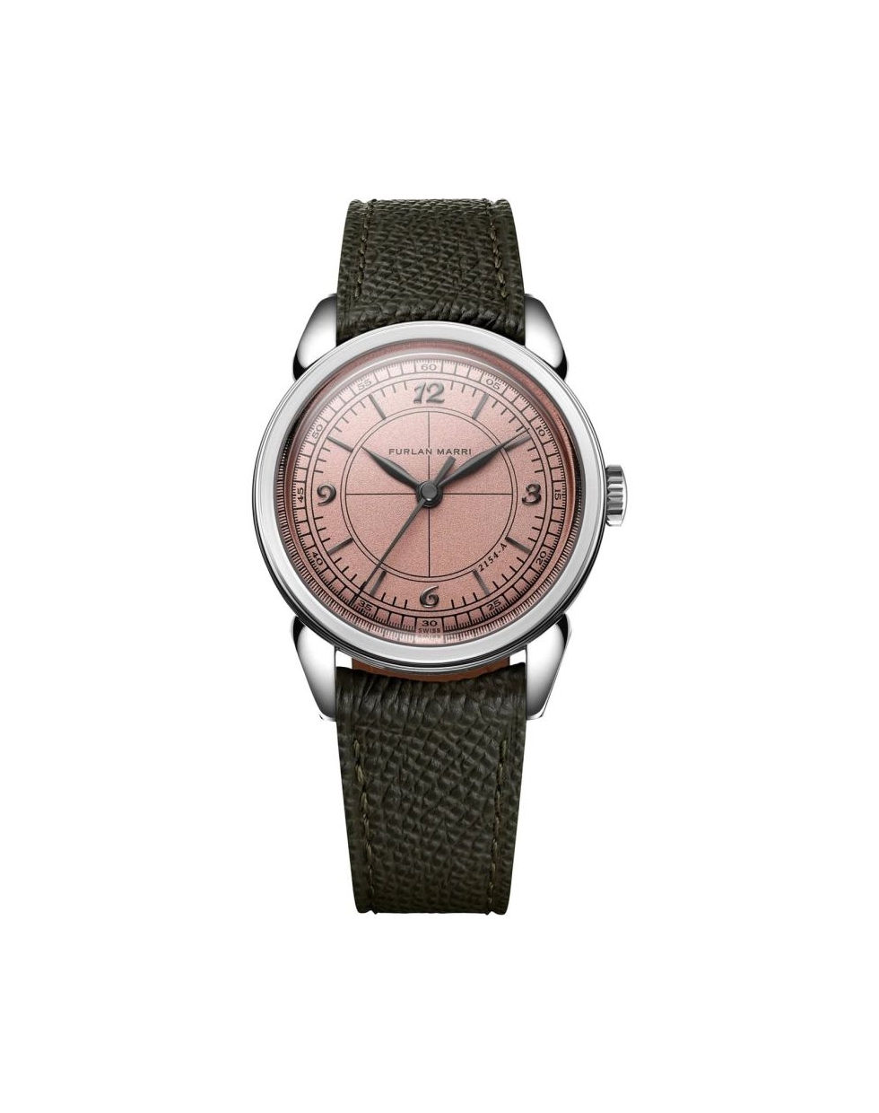 Montre Furlan Marri Salmon Sector boîtier en acier inoxydable, 37.5 mm, bracelet en cuir