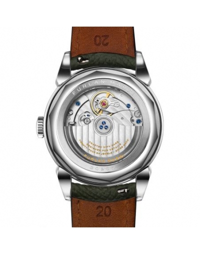 Montre Furlan Marri Salmon Sector boîtier en acier inoxydable, 37.5 mm, bracelet en cuir