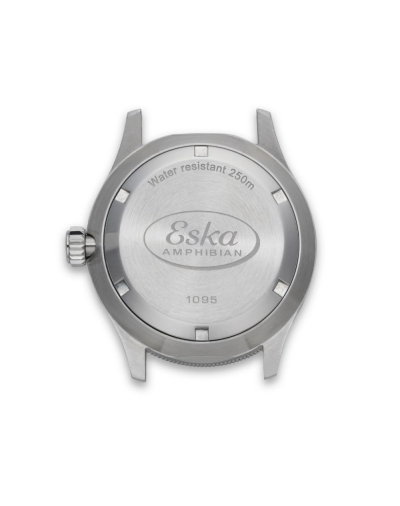 Montre Eska Amphibian 250 White Shark boîtier en acier, 40 mm, bracelet tropic de couleur sable