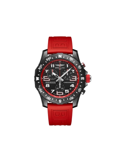 Montre Breitling Professional Endurance Pro SuperQuartz™ cadran noir bracelet caoutchouc rouge 44 mm