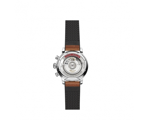 Montre Chopard Mille Miglia Classic Chronograph Raticosa automatique cadran blanc bracelet brun cuir de veau 42 mm
