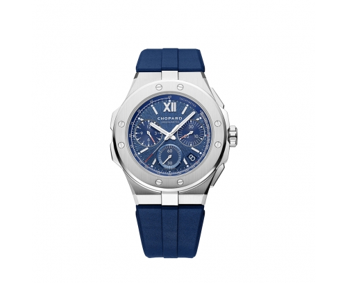 Montre Chopard Alpine Eagle XL Chrono automatique cadran bleu bracelet caoutchouc bleu 44 mm