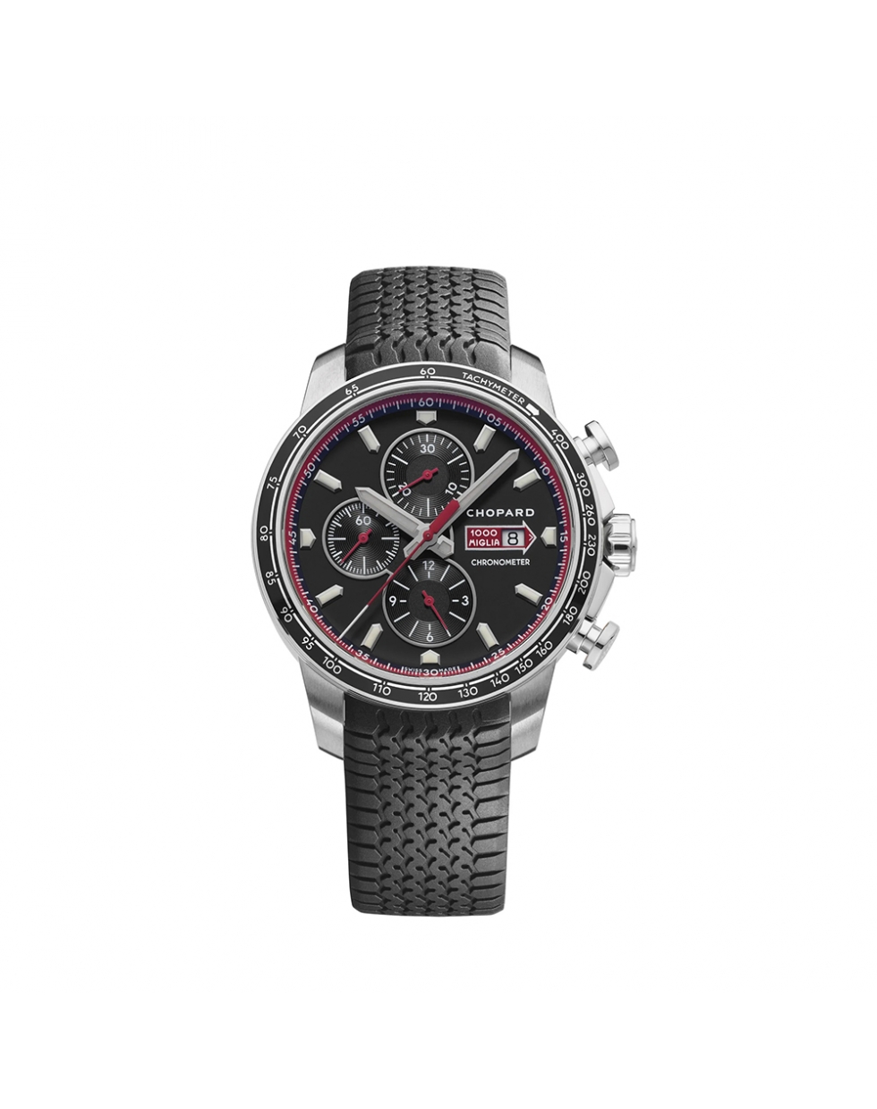 Montre Chopard Mille Miglia GTS Chrono automatique cadran noir mat bracelet caoutchouc noir 44 mm