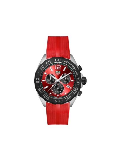 Montre TAG Heuer Formula 1 Colors quartz cadran rouge bracelet caoutchouc rouge 43 mm