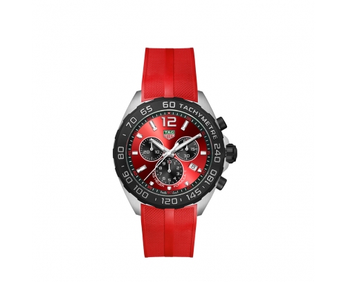 Montre TAG Heuer Formula 1 Colors quartz cadran rouge bracelet caoutchouc rouge 43 mm