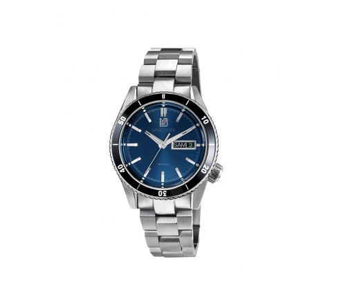 Montre March LA.B Bonzer Électrique quartz cadran bleu océan bracelet acier 41 mm