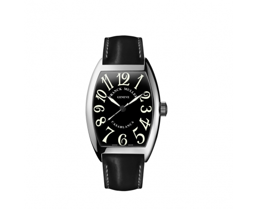 Montre Franck Muller Casablanca automatique cadran noir bracelet en cuir noir