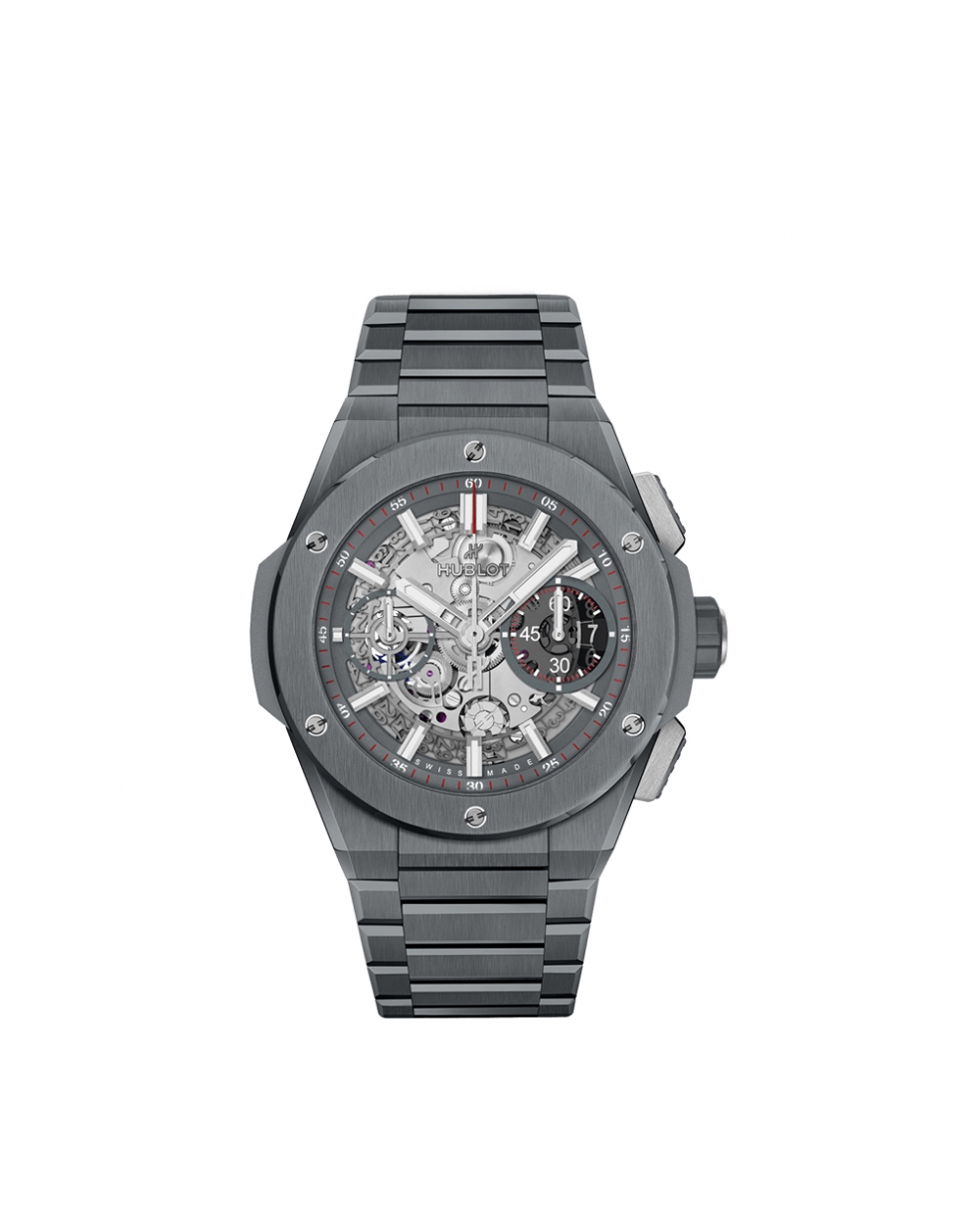 Montre Hublot Big Bang Unico Integrated Grey Ceramic automatique cadran squeletté gris mat bracelet céramique grise 42 mm