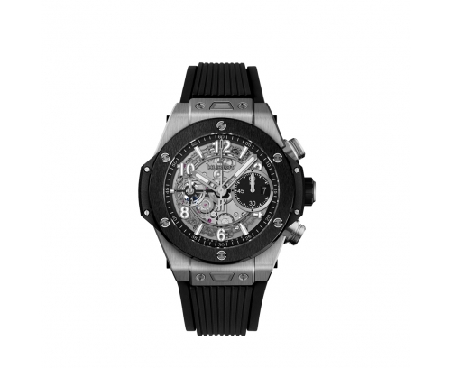 Montre Hublot Big Bang Unico Titanium Ceramic automatique cadran noir mat bracelet caoutchouc noir 42 mm